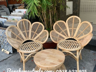Ghế mây tự nhiên cánh hoa 5