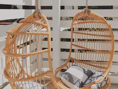 Ghế xích đu đơn mây tre 1