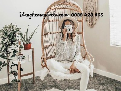 Ghế xích đu đơn mây tre 0