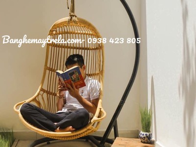 Ghế xích đu đơn mây tre 3