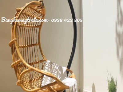 Ghế xích đu đơn mây tre 4