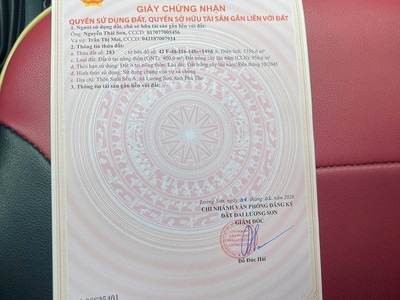 Đất lương sơn   1.356,6m   400m  thổ cư  giá 7,5tr/m 0