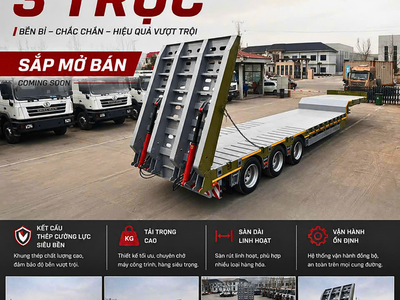 Sơ mi rơ mooc siêu trường diêu trọng TIANRUI 3 trục dài 14.3m - Kèm thang thủy lực 2