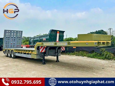 Sơ mi rơ mooc siêu trường diêu trọng TIANRUI 3 trục dài 14.3m - Kèm thang thủy lực 3
