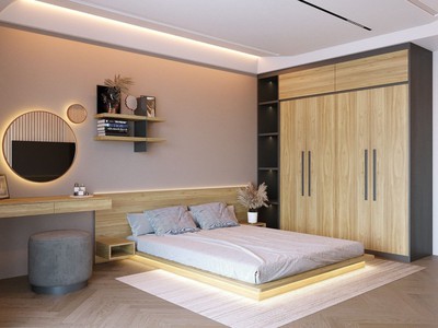 Combo Phòng Ngủ Gỗ MDF Kiểu Nhật Gọn Đẹp, Tiện Nghi 2