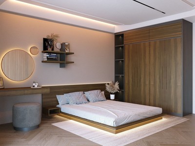Combo Phòng Ngủ Gỗ MDF Kiểu Nhật Gọn Đẹp, Tiện Nghi 0