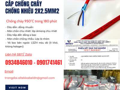 Cáp chống cháy chống nhiễu 2x2.5 E GFT Altek Kabel chính hãng 0