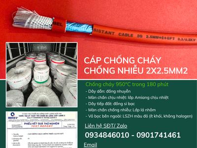 Cáp chống cháy chống nhiễu 2x2.5 E GFT Altek Kabel chính hãng 2