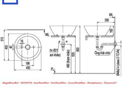 Chính hãng Chậu Rửa Lavabo Inax L-445V L445V Đặt Bàn Tròn, chậu bàn đá 0