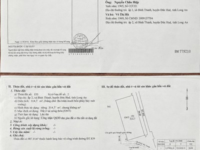 Chính chủ bán đất 2 mặt tiền đt 839, đức huệ - 2.712m2 full thổ cư, có sẵn nhà cấp 4 4
