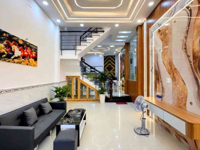 Nhà 3 tầng kiên cố mới đẹp - 56m2 - 4 14m - sổ đẹp vuông vức hoàn công đủ - sát mặt tiền - hẻm an 0