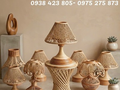 Đèn ngủ để bàn mây tre 4