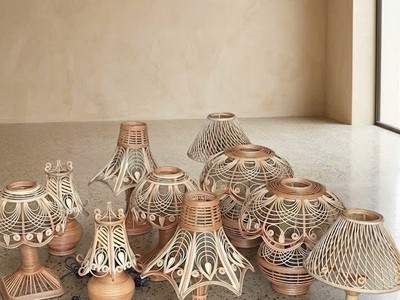 Đèn ngủ để bàn mây tre 6