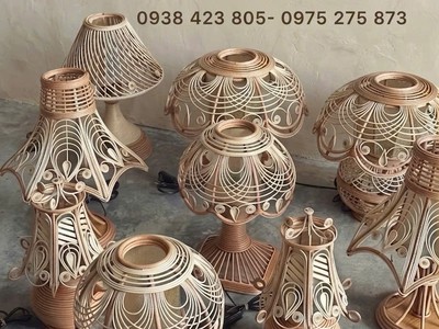 Đèn ngủ để bàn mây tre 7