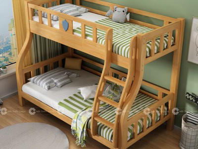 Giường Tầng Gỗ Tự Nhiên Chắc Chắn Cho Bé 0