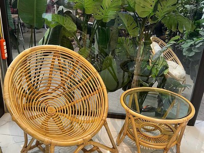Bàn ghế mây đọc sách phòng ngủ 1