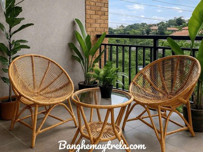 Bàn ghế mây đọc sách phòng ngủ 3