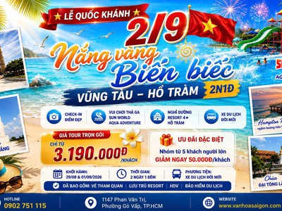 Vũng Tàu - Hồ Tràm 2N1Đ 0