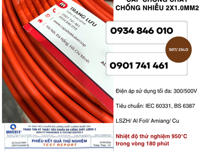 Cáp chống cháy chống nhiễu 2x1.0 E GFT Altek Kabel 1