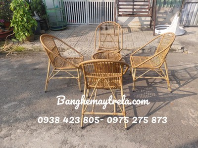 Bàn ghế ban công giả mây 1