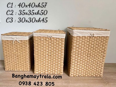 Giỏ vuông đựng đồ giả mây 1