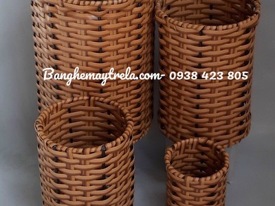 Khay đựng đồ mây nhựa 6