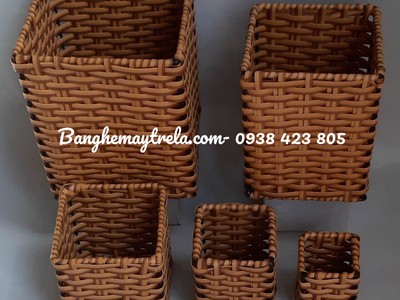 Khay đựng đồ mây nhựa 7