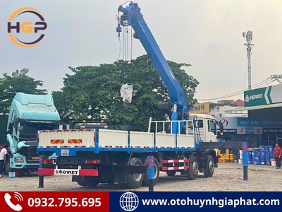 Xe tải Howo 4 chân gắn cẩu 20 tấn cabin TX350 7