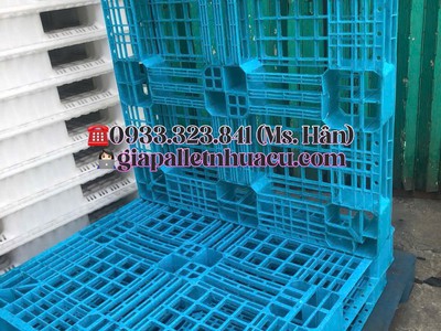 Cần Kho Rộng - Thanh Lý Gấp Pallet Nhựa 1000x1000x120mm Màu Xanh Giá Rẻ Vô Địch 0