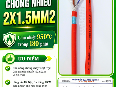 Cáp chống cháy chống nhiễu 2x1.5 Altek Kabel sẵn HCM, Đồng Nai, Bình Dương 2