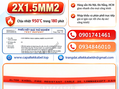 Cáp chống cháy chống nhiễu 2x1.5 Altek Kabel sẵn HCM, Đồng Nai, Bình Dương 3
