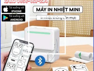 Máy In Nhiệt MiNi Kết Nối Bluetooth , In Tem Dán, In Đơn Hàng, Hình Ảnh, Mã Vận Đơn - Máy In Nhiệt 0