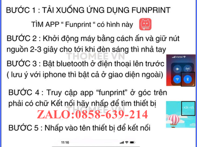 Máy In Nhiệt MiNi Kết Nối Bluetooth , In Tem Dán, In Đơn Hàng, Hình Ảnh, Mã Vận Đơn - Máy In Nhiệt 1