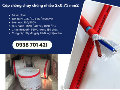 Cáp chống cháy chống nhiễu Altek Kabel 2x0.75mm phân phối Bắc Ninh, Bắc Giang 1