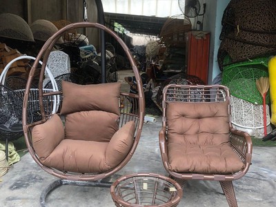Xích đu mây nhựa ban công 3