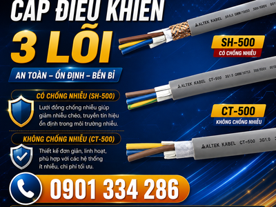 Cáp Điều Khiển 3 Lõi ALTEK KABEL Ruột Đồng 0