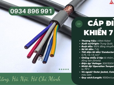 Cáp Tín Hiệu 7 Lõi Chống Nhiễu Cho Tủ Điện Sẵn Kho TP.HCM, Bình Dương, Đồng Nai, Long An 0
