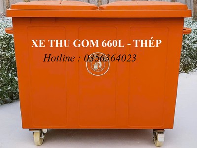 Xe thép 660 lit nắp kín 0