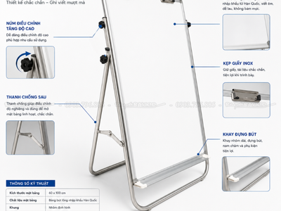 Bảng Flipchart chân inox đa dạng mặt bảng giá chỉ từ 1.513.000vnđ 0