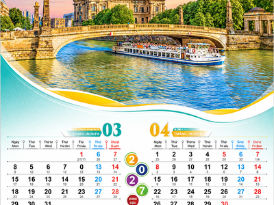 Bảng Giá Lịch 7 Tờ 2027 Mẫu Đẹp, In Theo Yêu Cầu 1