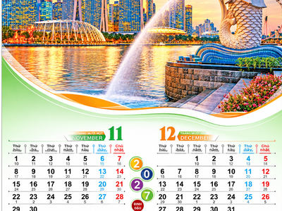 Bảng Giá Lịch 7 Tờ 2027 Mẫu Đẹp, In Theo Yêu Cầu 5