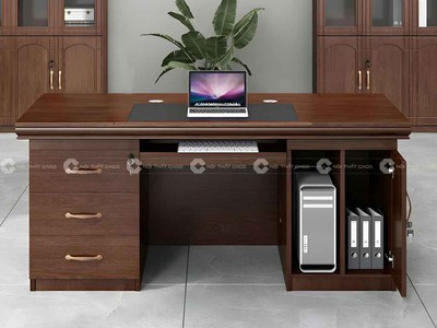 Bàn Giám Đốc Gỗ Tự Nhiên Nhiều Hộc Kéo Lưu Trữ Đa Năng 2