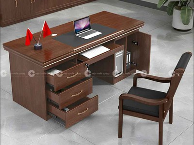 Bàn Giám Đốc Gỗ Tự Nhiên Nhiều Hộc Kéo Lưu Trữ Đa Năng 1