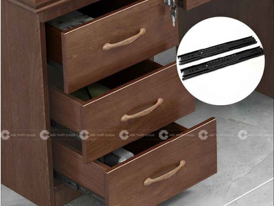 Bàn Giám Đốc Gỗ Tự Nhiên Nhiều Hộc Kéo Lưu Trữ Đa Năng 0