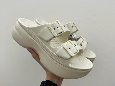 CrocsFanClub-PB415 - Lê buckle cao, size: w5-w9, chuẩn size, kèm 10 cham 0