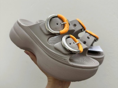 CrocsFanClub-PB415 - Lê buckle cao, size: w5-w9, chuẩn size, kèm 10 cham 1