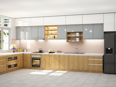 Tủ Bếp Gỗ Công Nghiệp MDF Chữ L Hiện Đại Tối Ưu Không Gian 0