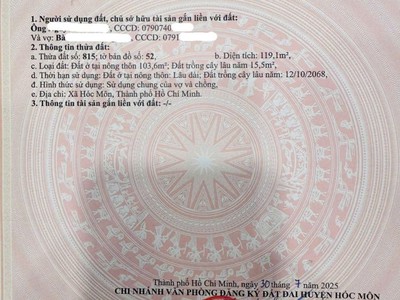 Bán Lô Đất 5X23 - MẶT TIỀN TH30 nối dài thông ra đường Liên Xã thị trấn Tân Hiệp 5