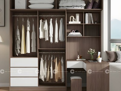 Tủ Áo Gỗ Công Nghiệp MDF Cánh Lùa Hiện Đại Cho Phòng Ngủ 0