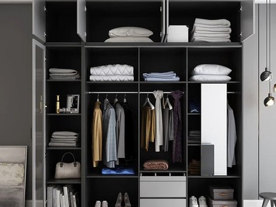 Tủ Quần Áo MDF Cánh Lùa Màu Xám Hiện Đại Cho Phòng Ngủ 1